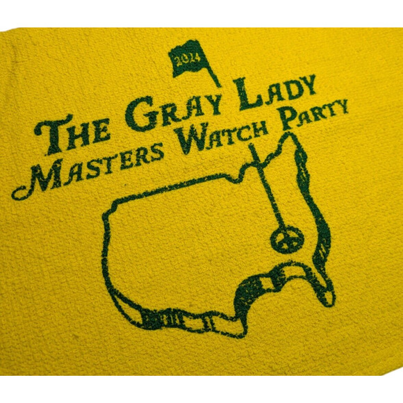 Masters Tournament Golf Towel The Gray Lady Watch Party 2024 Yellow Never Used - Picture 3 of 6